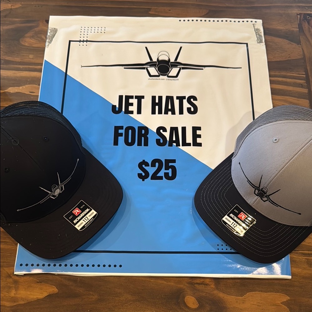 Black or black/ Gray Jet Hat
